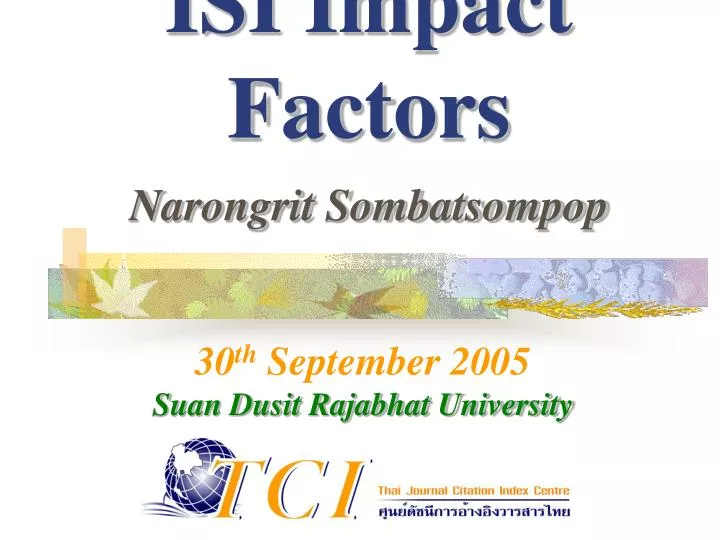 isi impact factors