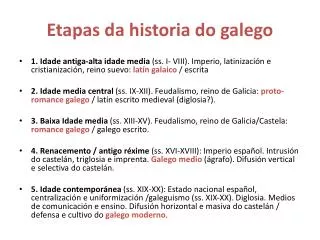 etapas da historia do galego