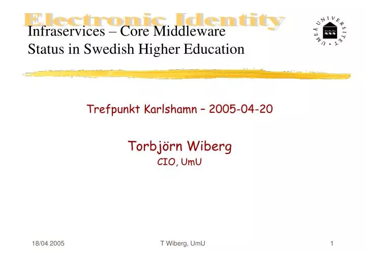 infraservices core middleware status in swedish higher education
