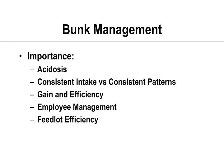 bunk management