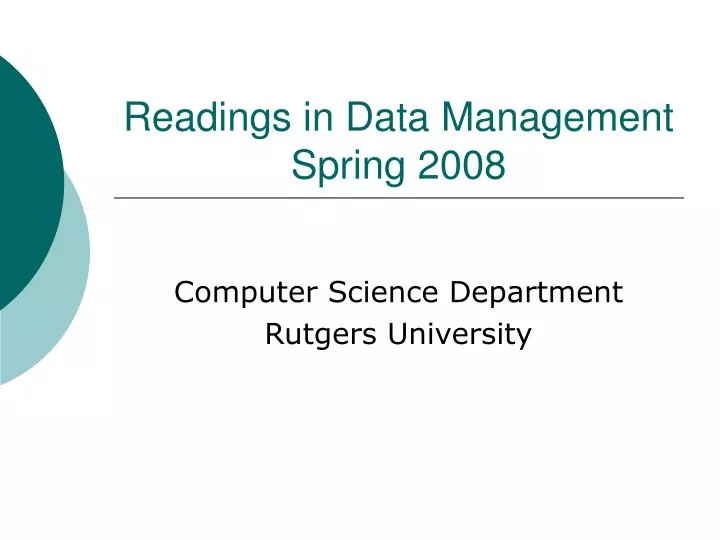 readings in data management spring 2008