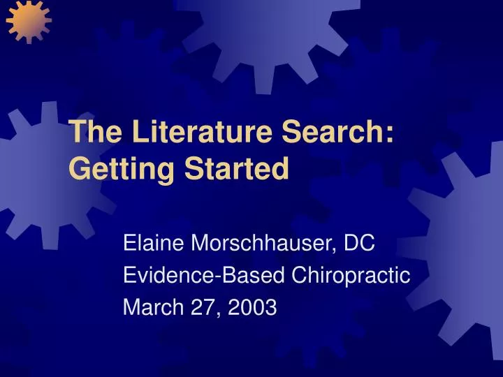 the literature search getting started