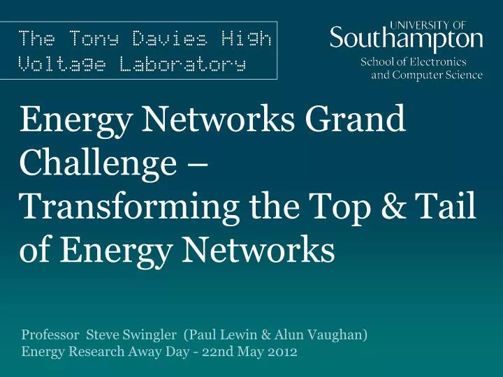 energy networks grand challenge transforming the top tail of energy networks