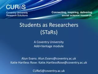 Students as Researchers (STaRs)