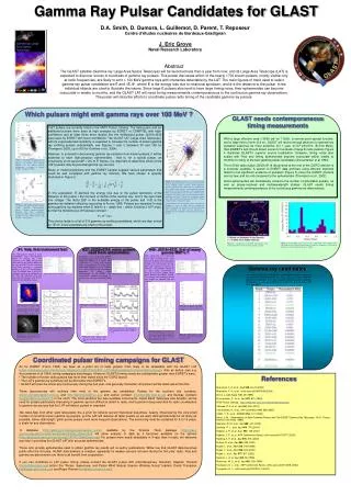 Gamma Ray Pulsar Candidates for GLAST