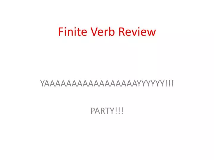 finite verb review