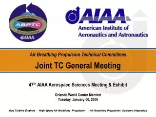 Air Breathing Propulsion Technical Committees Joint TC General Meeting