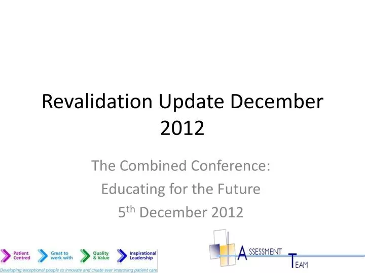 revalidation update december 2012