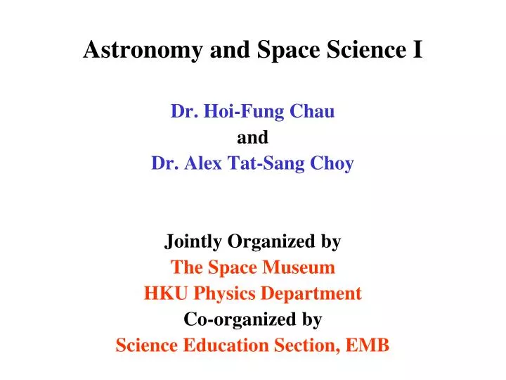 astronomy and space science i
