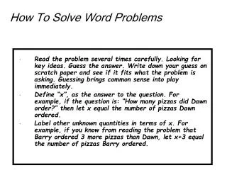 How To Solve Word Problems