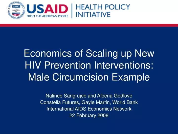 economics of scaling up new hiv prevention interventions male circumcision example