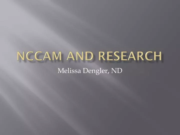 nccam and research