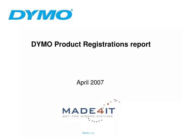 dymo product registrations report