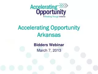 Accelerating Opportunity Arkansas