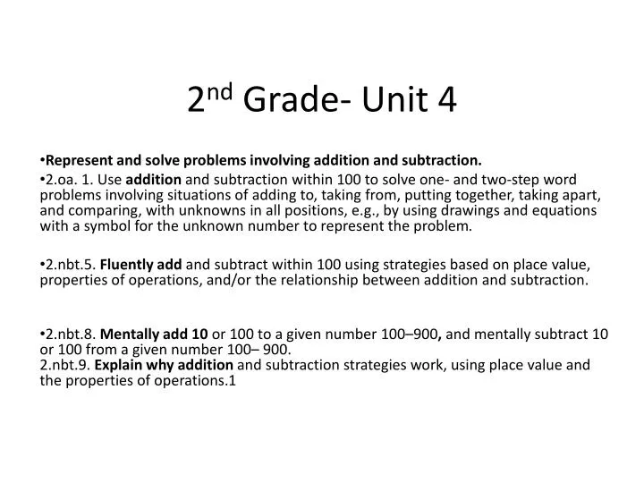 2 nd grade unit 4