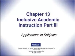 Chapter 13 Inclusive Academic Instruction Part III
