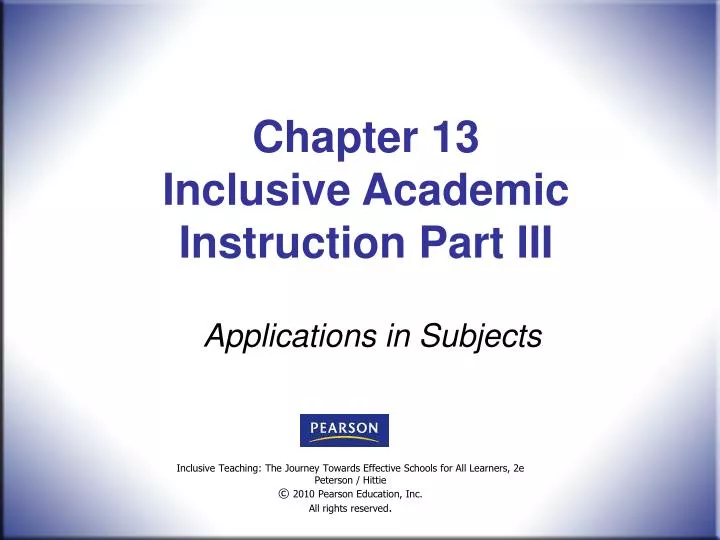 chapter 13 inclusive academic instruction part iii