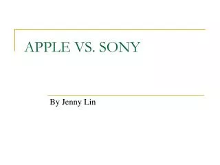 APPLE VS. SONY