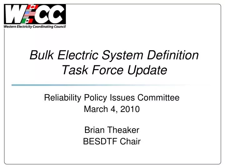 bulk electric system definition task force update