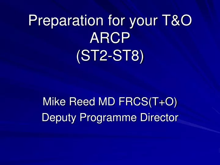 preparation for your t o arcp st2 st8