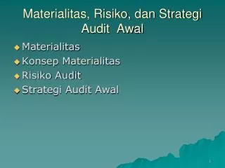 materialitas risiko dan strategi audit awal