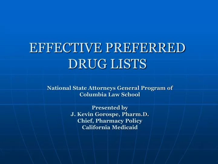 effective preferred drug lists