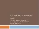 Balancing Equations and types of chemical reactions