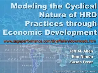 Modeling the Cyclical Nature of HRD Practices through Economic Development