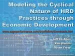 Modeling the Cyclical Nature of HRD Practices through Economic Development - slide 1