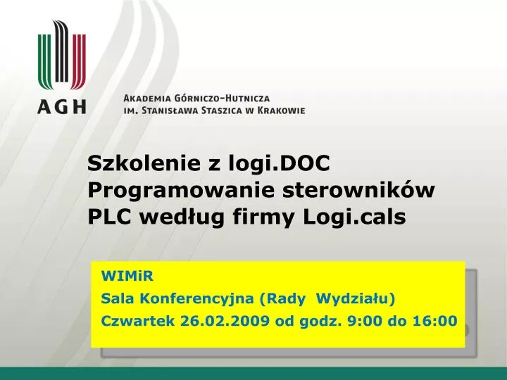 szkolenie z logi doc programowanie sterownik w plc wed ug firmy logi cals