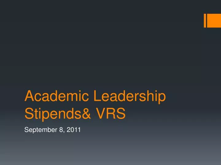 academic leadership stipends vrs