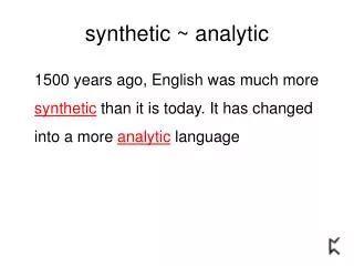 synthetic ~ analytic