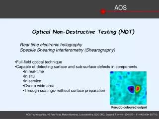 Optical Non-Destructive Testing (NDT)