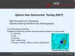 Optical Non-Destructive Testing (NDT) - slide 1