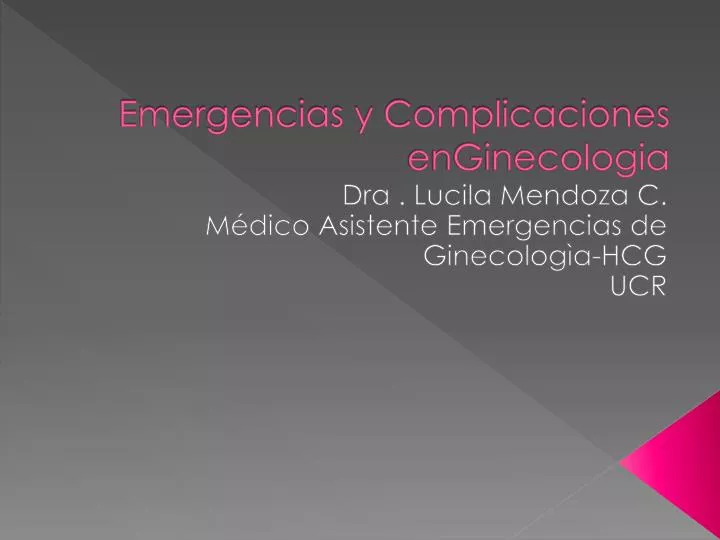 emergencias y complicaciones enginecologia