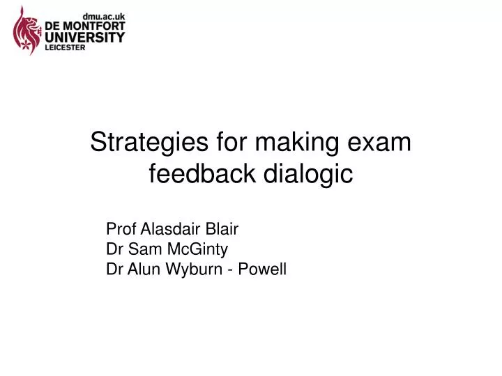 strategies for making exam feedback dialogic