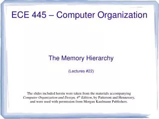 the memory hierarchy lectures 22