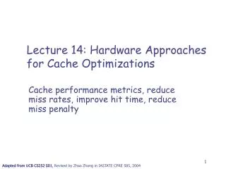 Adapted from UCB CS252 S01, Revised by Zhao Zhang in IASTATE CPRE 585, 2004