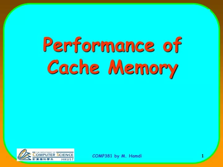 performance of cache memory