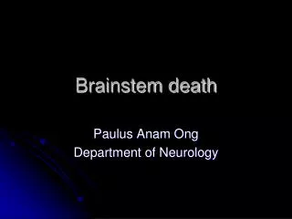 Brainstem death