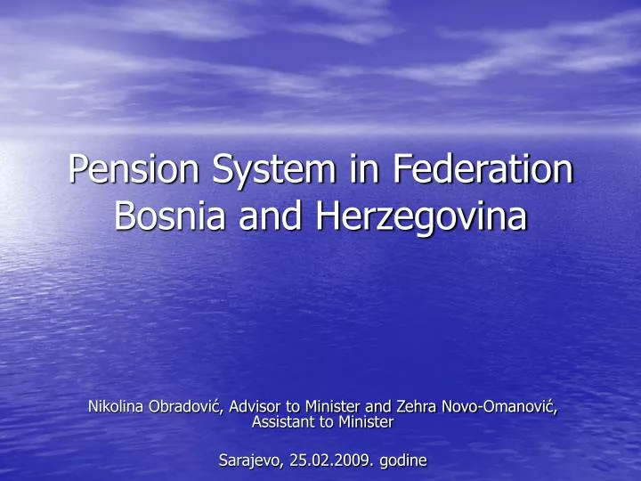 pension system in federation bosnia and herzegovina
