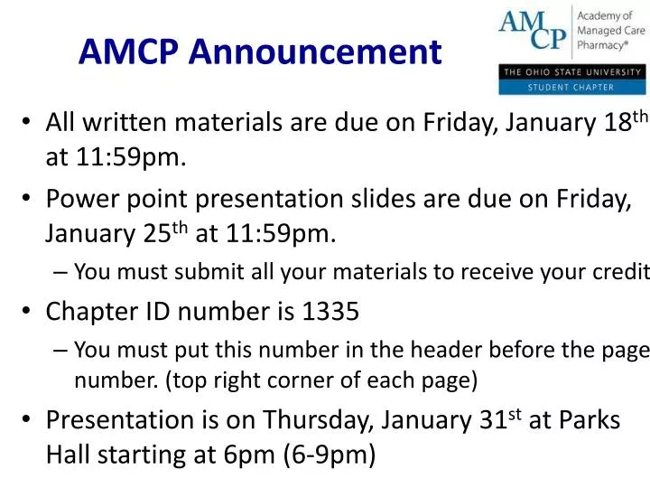 amcp announcement
