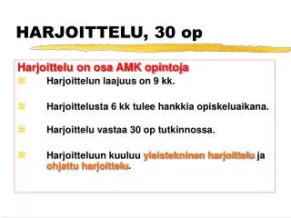 harjoittelu 30 op