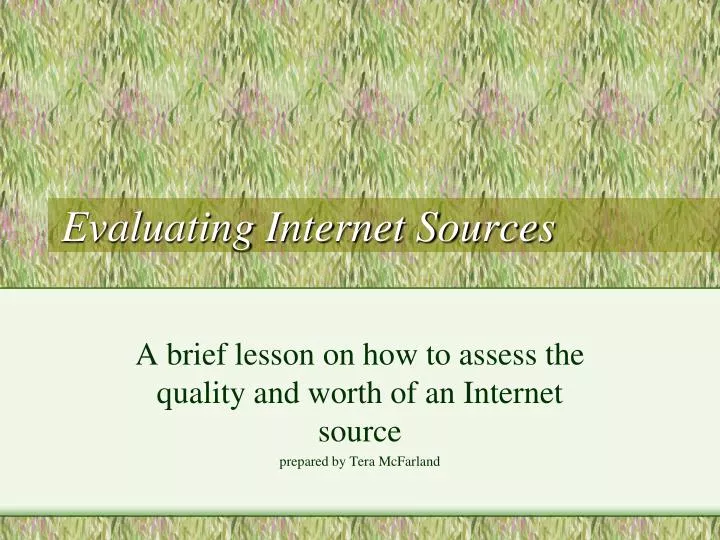 evaluating internet sources