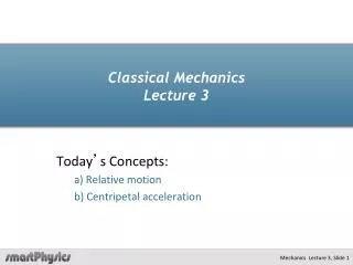 Classical Mechanics Lecture 3