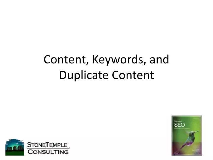 content keywords and duplicate content