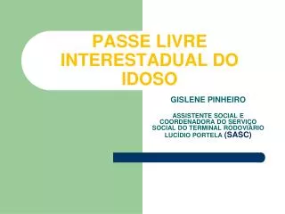 passe livre interestadual do idoso
