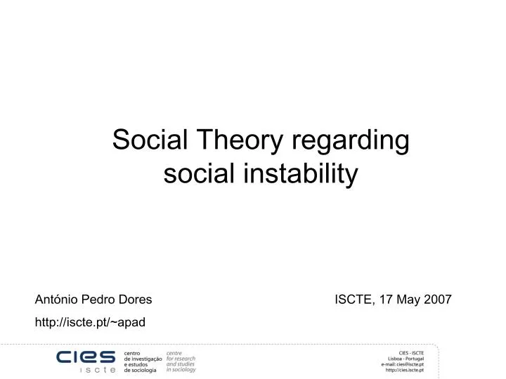 social theory regarding social instability