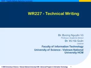 WR227 - Technical Writing