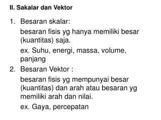 ii sakalar dan vektor